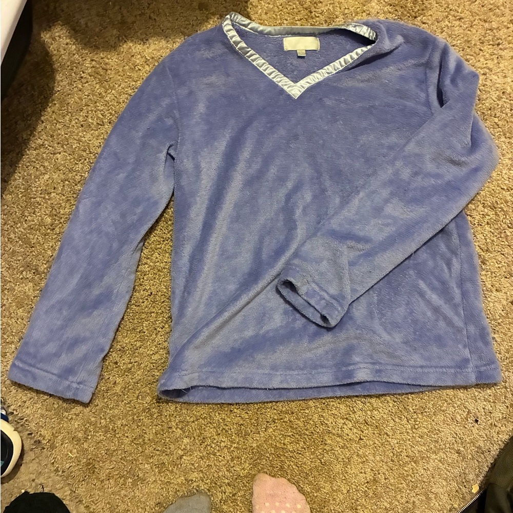 Adrienne Vittadini Blue Pajama Top